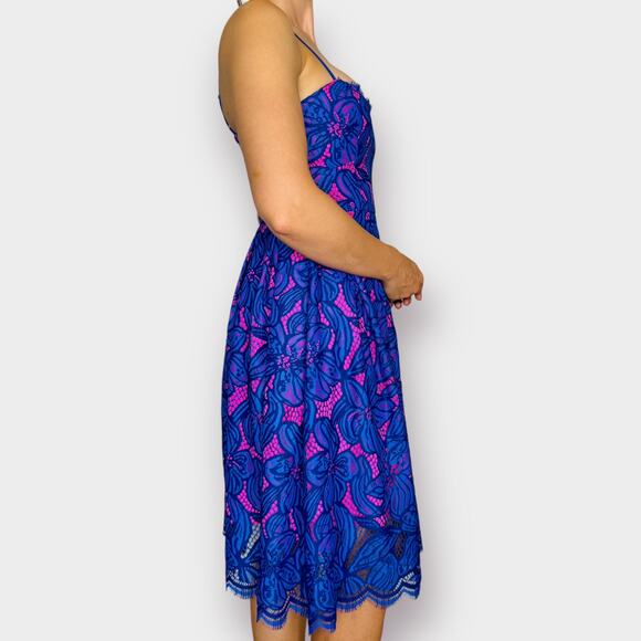 Lilly Pulitzer Blue Hot Pink Lace Dress - Picture 5 of 6